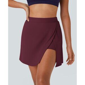 Halara Softlyzero Airy Side Cut 2-in-1 Skirt Sz Medium Red Pocket Cool Touch Ten